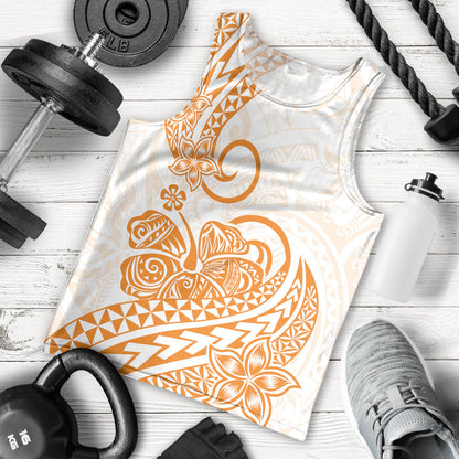 Polynesian Men Tank Top Tribal Tattoo Gold Screen Color