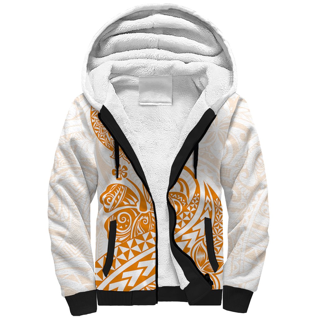 Polynesian Sherpa Hoodie Tribal Tattoo Gold Screen Color