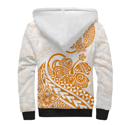 Polynesian Sherpa Hoodie Tribal Tattoo Gold Screen Color