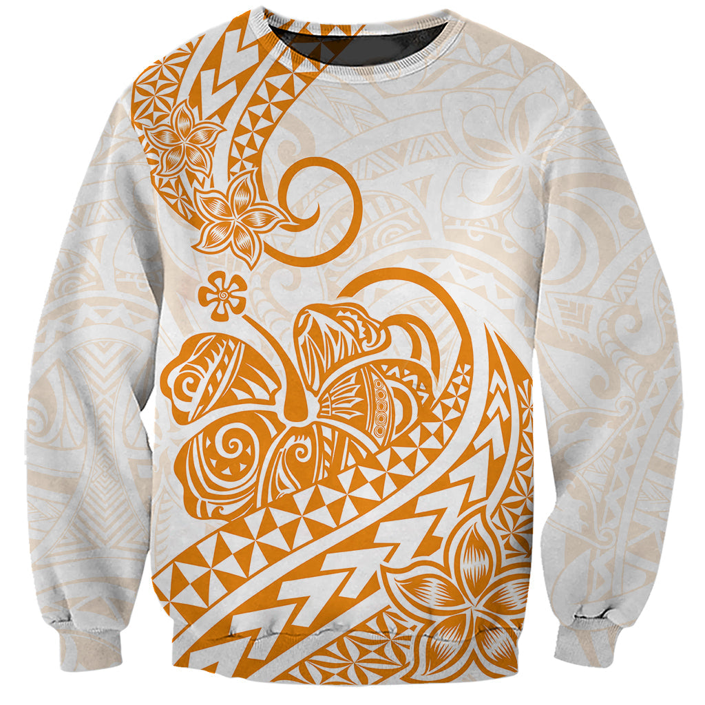 Polynesian Sweatshirt Tribal Tattoo Gold Screen Color