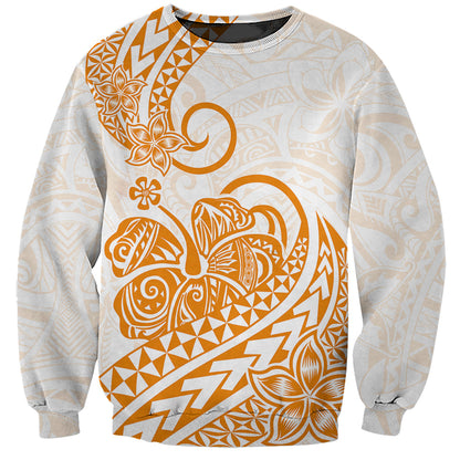 Polynesian Sweatshirt Tribal Tattoo Gold Screen Color