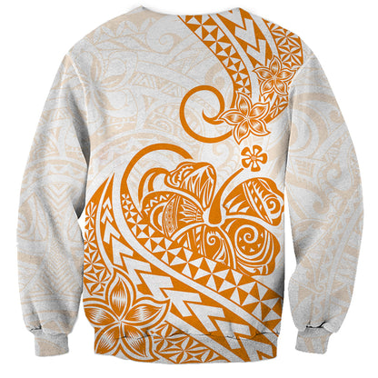 Polynesian Sweatshirt Tribal Tattoo Gold Screen Color