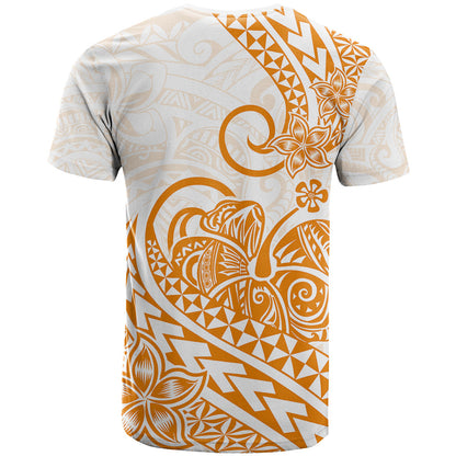 Polynesian T Shirt Tribal Tattoo Gold Screen Color