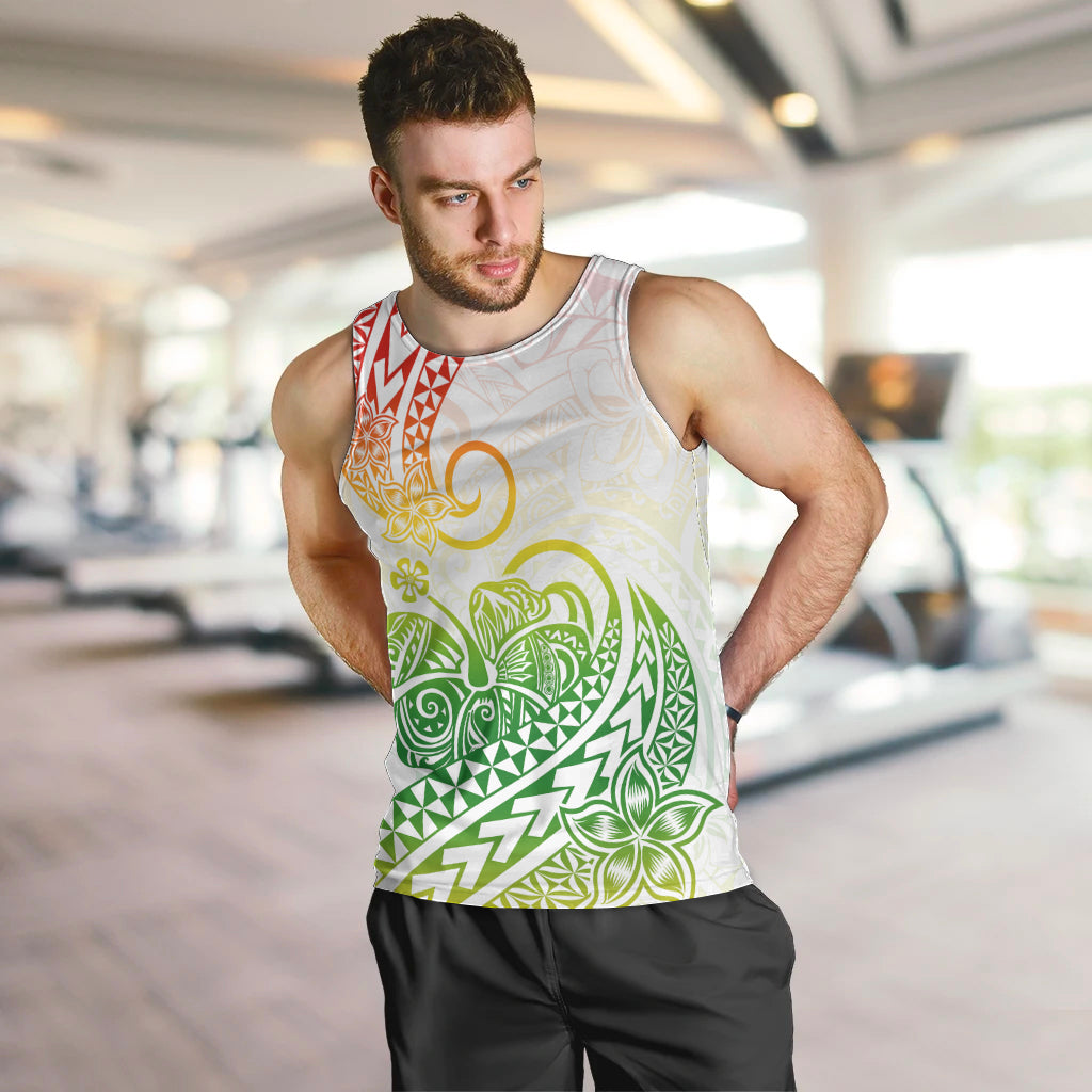 Polynesian Men Tank Top Tribal Tattoo Gradient 02 Screen Color