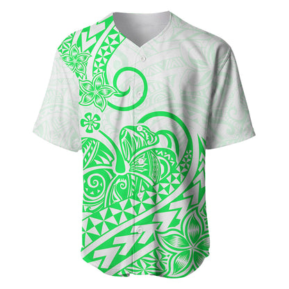 Polynesian Baseball Jersey Tribal Tattoo Green Screen Color