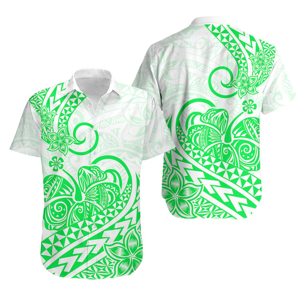 Polynesian Hawaiian Shirt Tribal Tattoo Green Screen Color