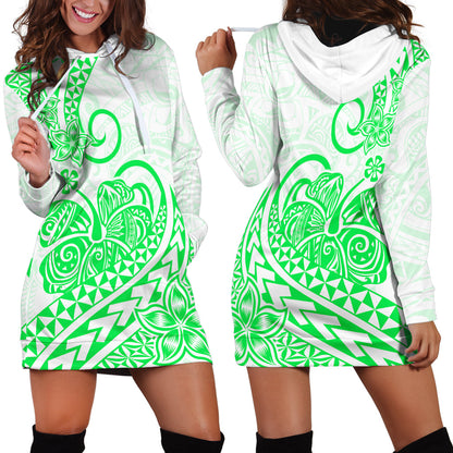 Polynesian Hoodie Dress Tribal Tattoo Green Screen Color