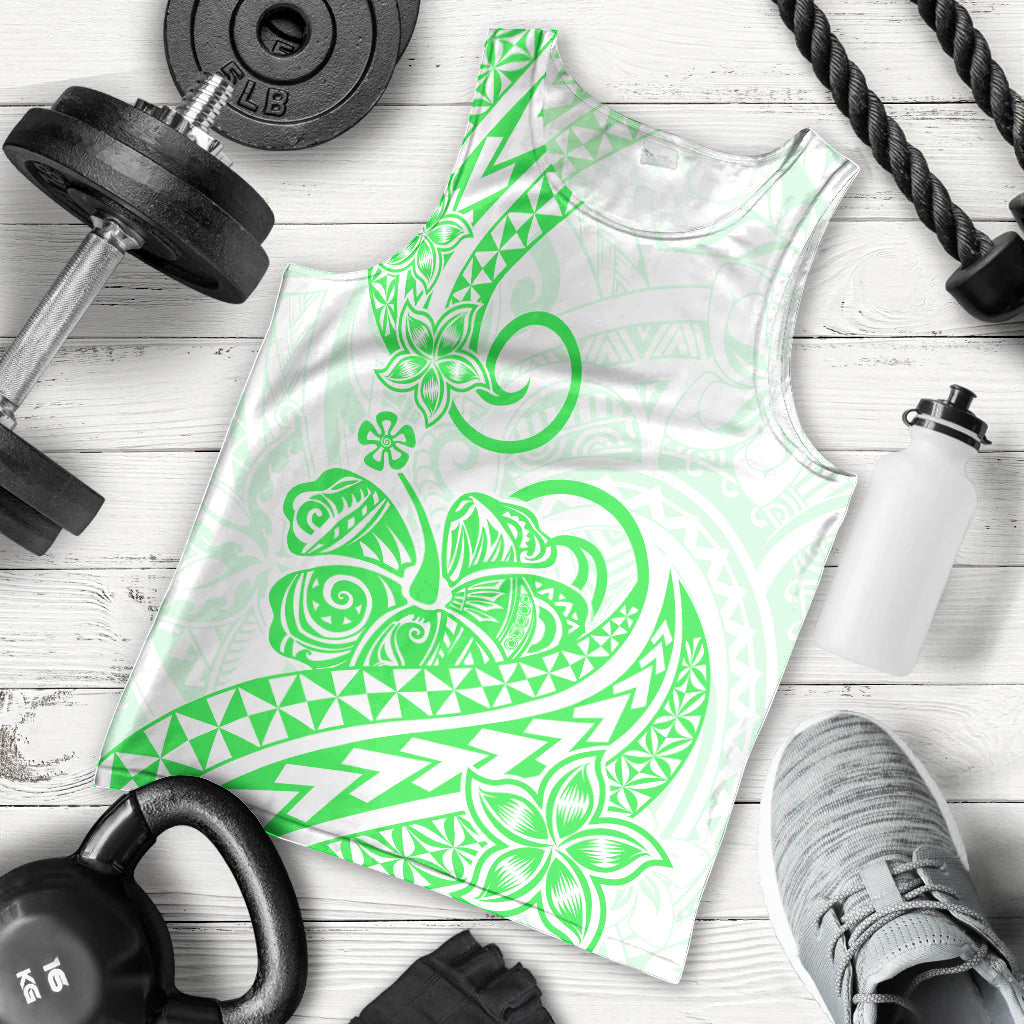 Polynesian Men Tank Top Tribal Tattoo Green Screen Color