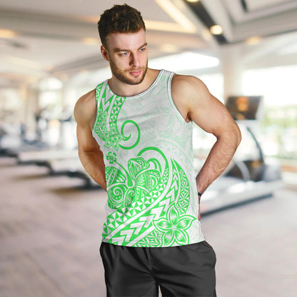 Polynesian Men Tank Top Tribal Tattoo Green Screen Color