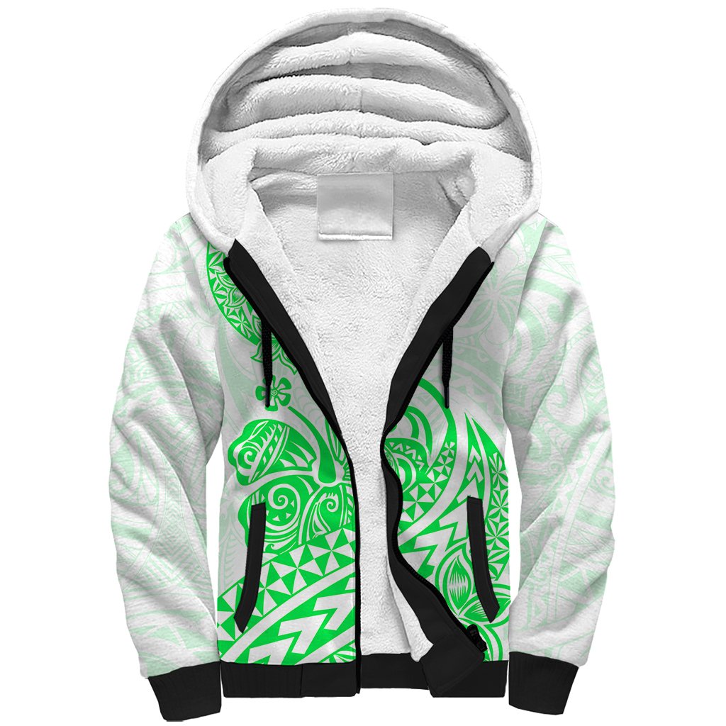 Polynesian Sherpa Hoodie Tribal Tattoo Green Screen Color
