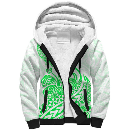 Polynesian Sherpa Hoodie Tribal Tattoo Green Screen Color