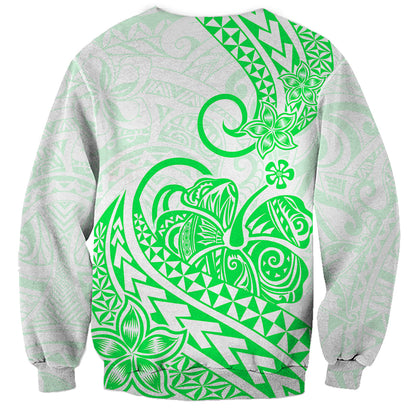 Polynesian Sweatshirt Tribal Tattoo Green Screen Color