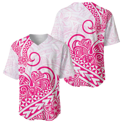 Polynesian Baseball Jersey Tribal Tattoo Pink Screen Color