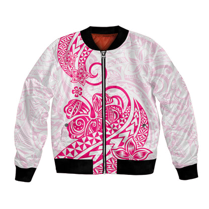 Polynesian Bomber Jacket Tribal Tattoo Pink Screen Color