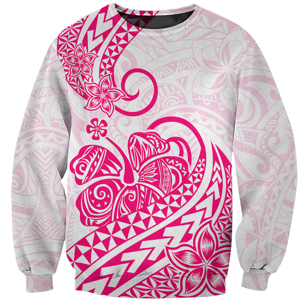 Polynesian Sweatshirt Tribal Tattoo Pink Screen Color