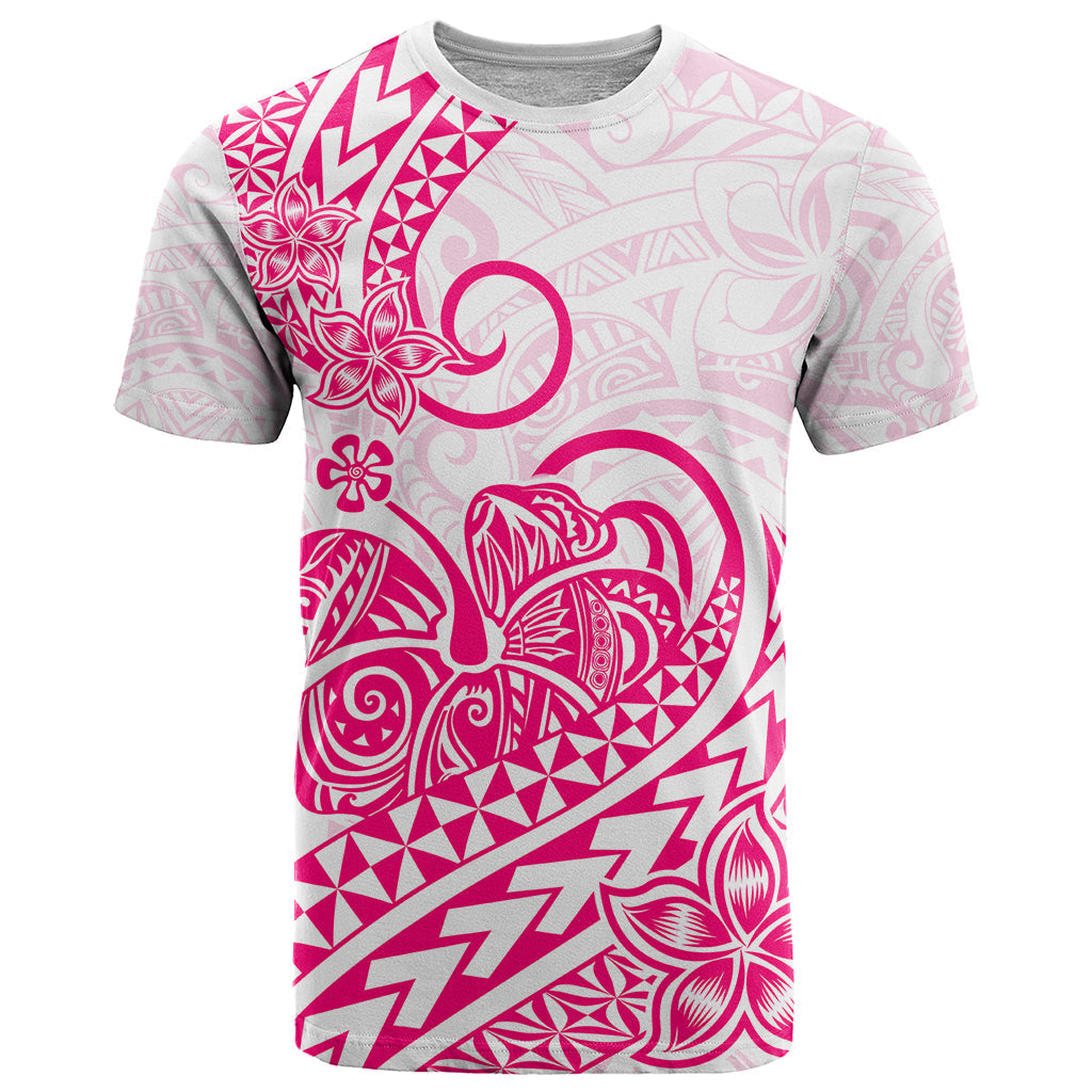 Polynesian T Shirt Tribal Tattoo Pink Screen Color