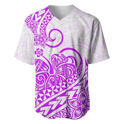 Polynesian Baseball Jersey Tribal Tattoo Purple Screen Color