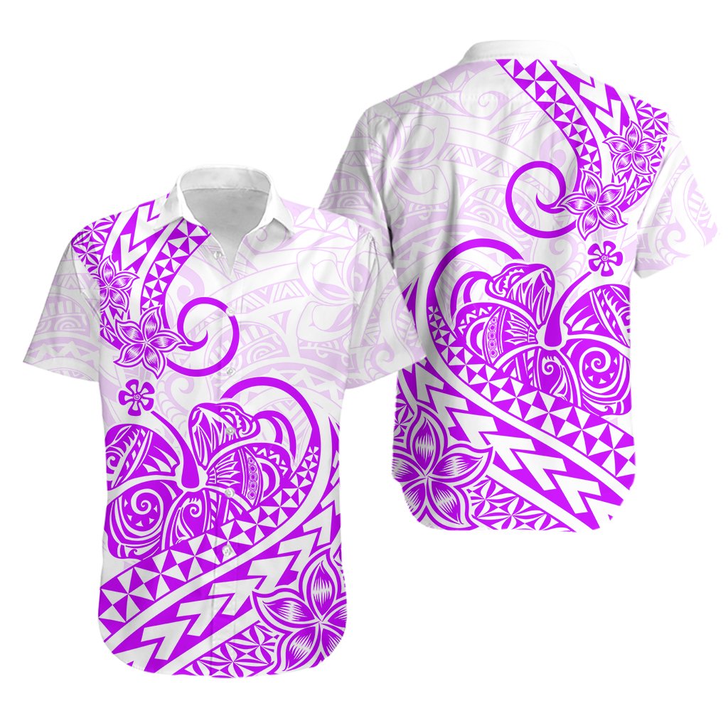 Polynesian Hawaiian Shirt Tribal Tattoo Purple Screen Color