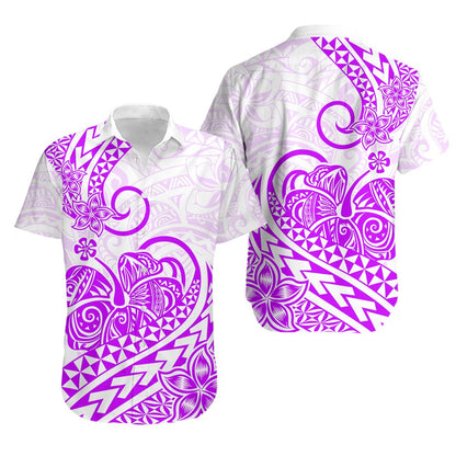Polynesian Hawaiian Shirt Tribal Tattoo Purple Screen Color