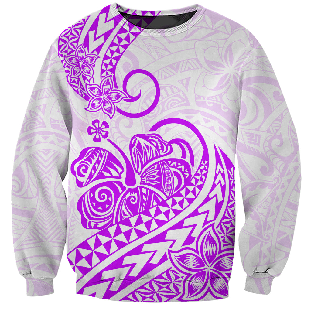 Polynesian Sweatshirt Tribal Tattoo Purple Screen Color