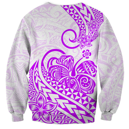 Polynesian Sweatshirt Tribal Tattoo Purple Screen Color