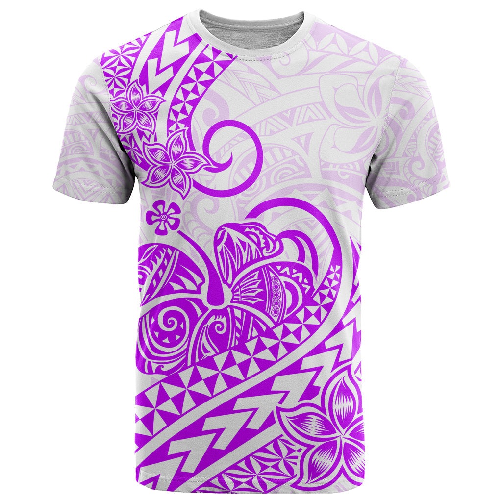 Polynesian T Shirt Tribal Tattoo Purple Screen Color