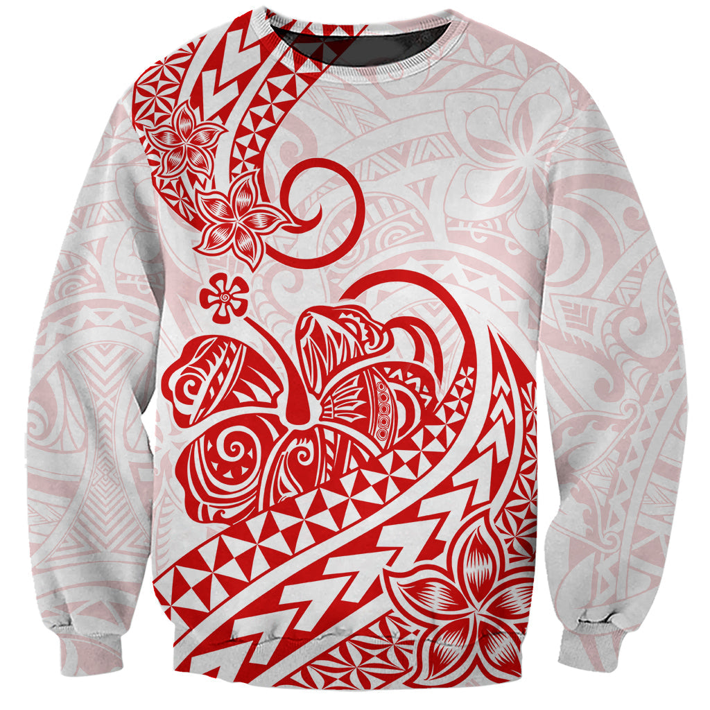 Polynesian Sweatshirt Tribal Tattoo Red Screen Color