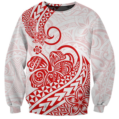 Polynesian Sweatshirt Tribal Tattoo Red Screen Color