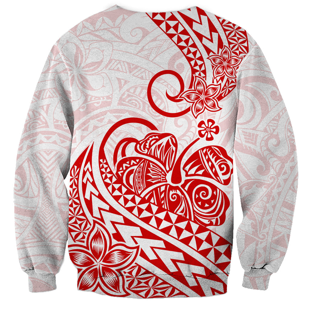 Polynesian Sweatshirt Tribal Tattoo Red Screen Color
