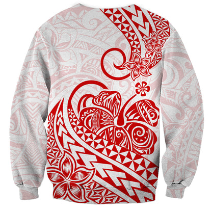 Polynesian Sweatshirt Tribal Tattoo Red Screen Color