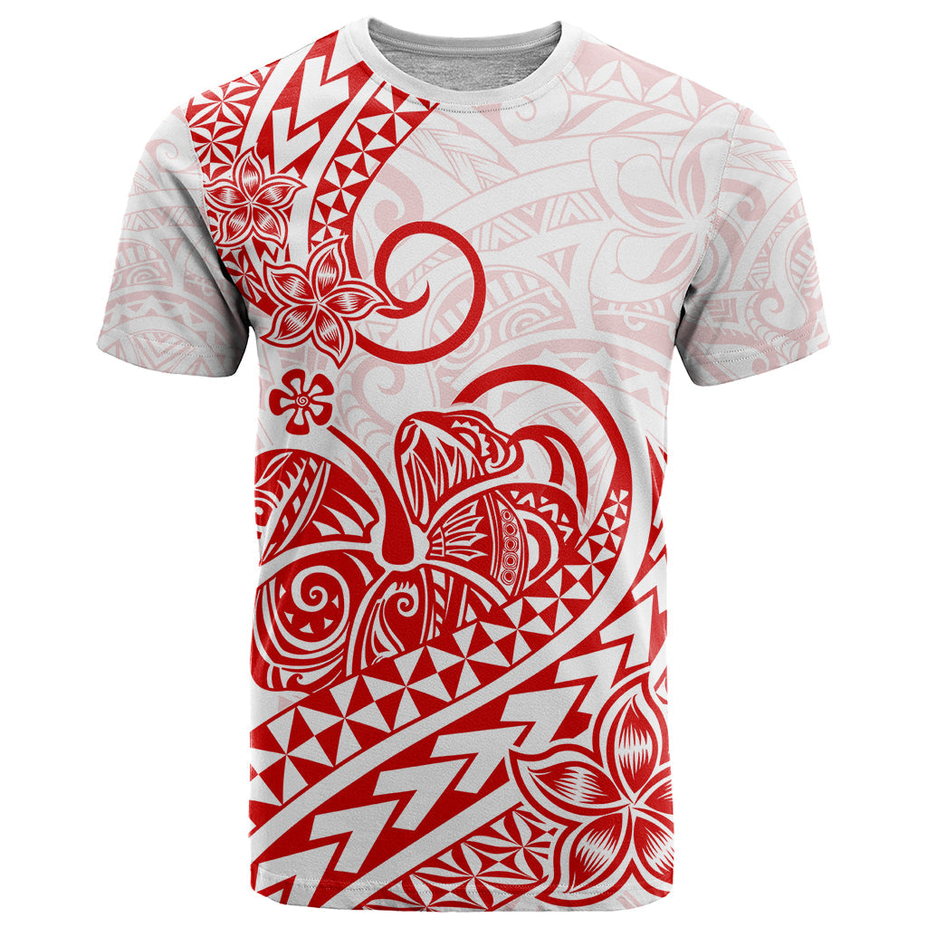 Polynesian T Shirt Tribal Tattoo Red Screen Color
