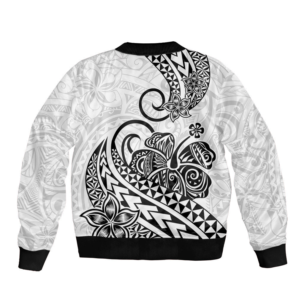 Polynesian Bomber Jacket Tribal Tattoo Black Screen Color