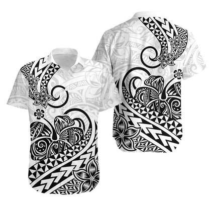 Polynesian Hawaiian Shirt Tribal Tattoo Black Screen Color