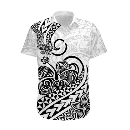 Polynesian Hawaiian Shirt Tribal Tattoo Black Screen Color