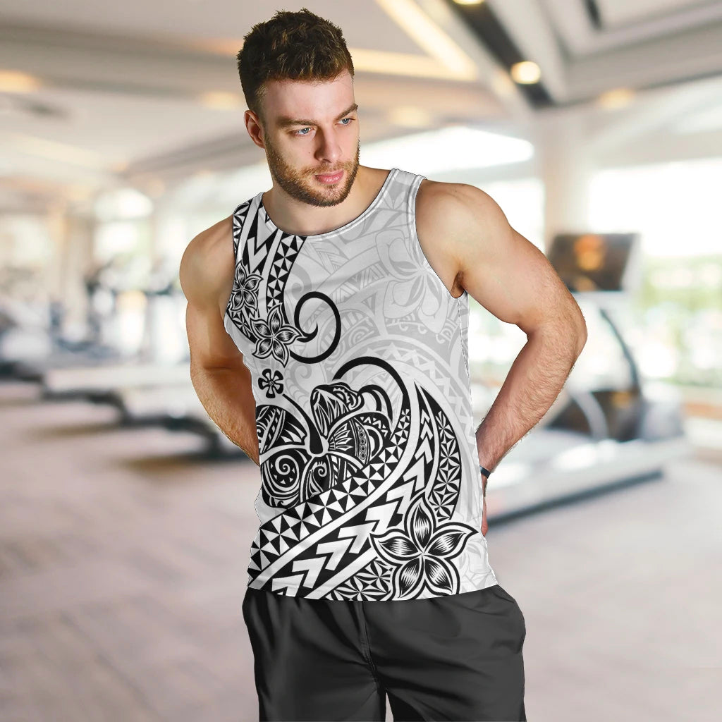 Polynesian Men Tank Top Tribal Tattoo Black Screen Color