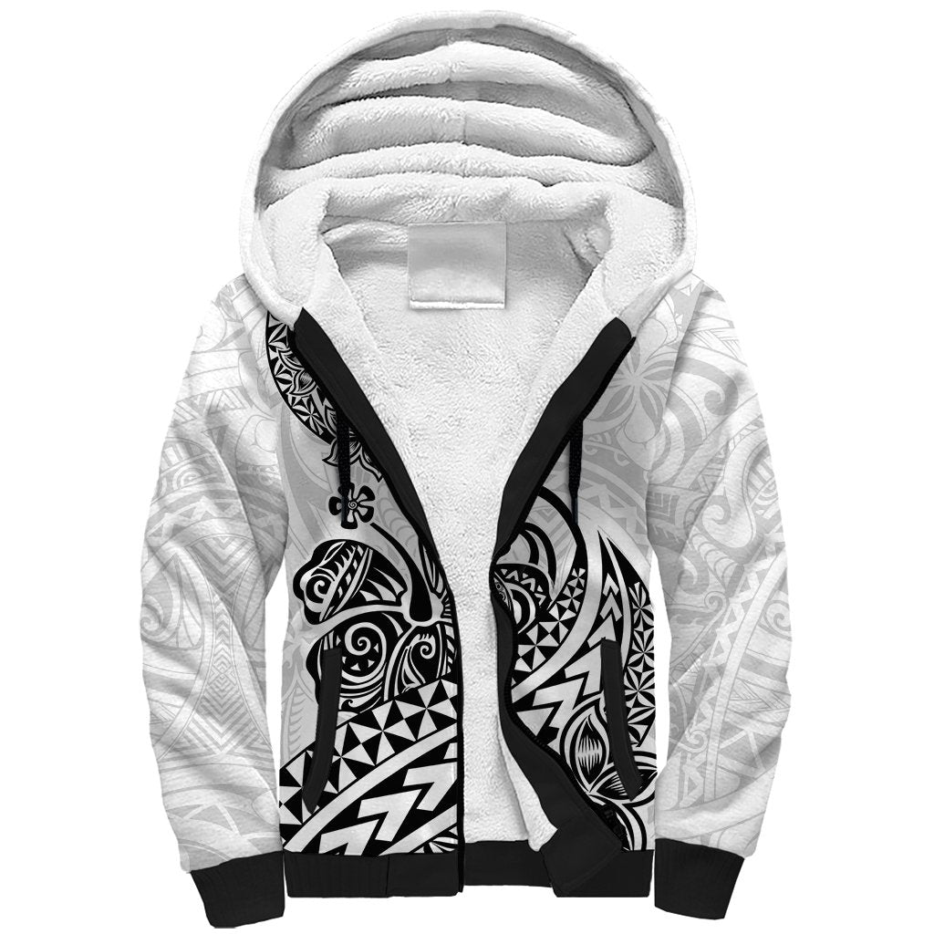 Polynesian Sherpa Hoodie Tribal Tattoo Black Screen Color