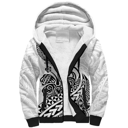 Polynesian Sherpa Hoodie Tribal Tattoo Black Screen Color
