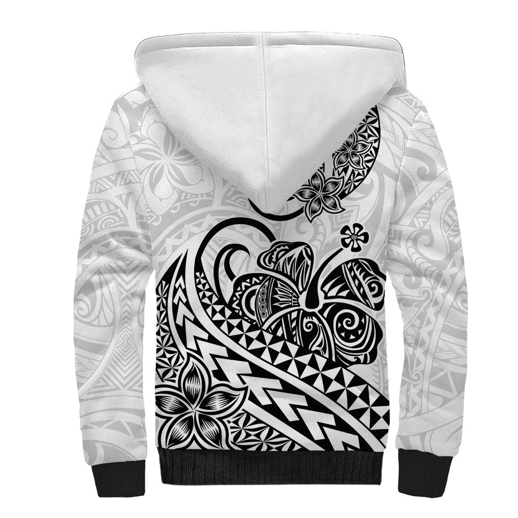Polynesian Sherpa Hoodie Tribal Tattoo Black Screen Color