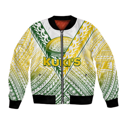 The Kuki's Cook Islands Rugby Bomber Jacket Be Unique Vibe White
