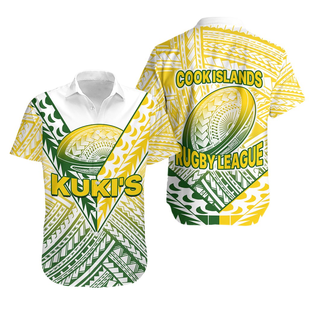 The Kuki's Cook Islands Rugby Hawaiian Shirt Be Unique Vibe White