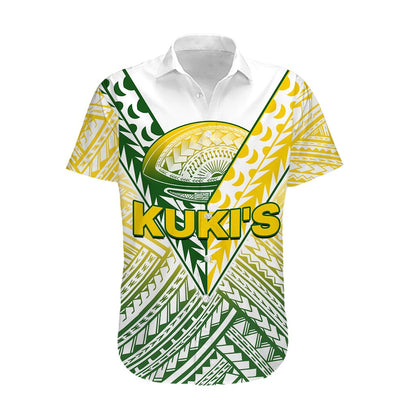 The Kuki's Cook Islands Rugby Hawaiian Shirt Be Unique Vibe White