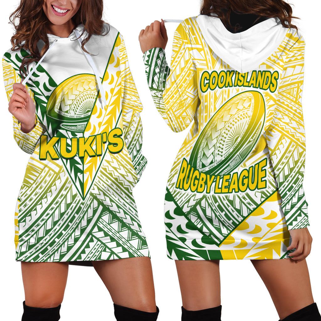 The Kuki's Cook Islands Rugby Hoodie Dress Be Unique Vibe White