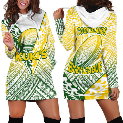 The Kuki's Cook Islands Rugby Hoodie Dress Be Unique Vibe White