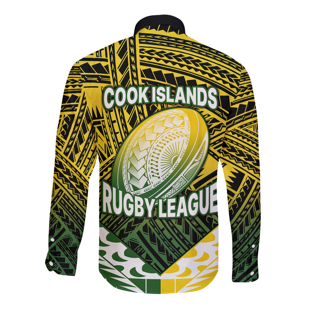 The Kuki's Cook Islands Rugby Long Sleeve Button Shirt Be Unique Vibe Black