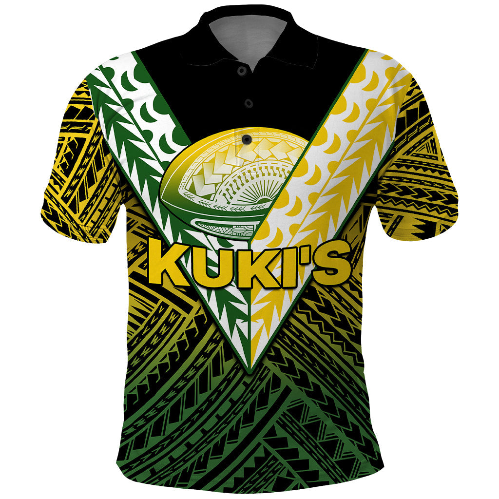 The Kuki's Cook Islands Rugby Polo Shirt Be Unique Vibe Black