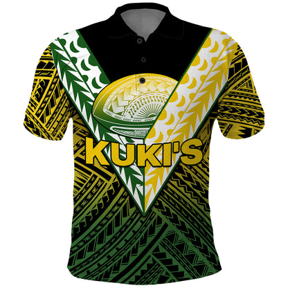 The Kuki's Cook Islands Rugby Polo Shirt Be Unique Vibe Black