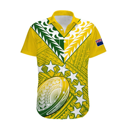 The Kuki's Cook Islands Rugby Hawaiian Shirt Be Unique Vibe Yellow