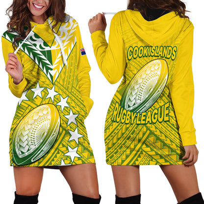 The Kuki's Cook Islands Rugby Hoodie Dress Be Unique Vibe Yellow
