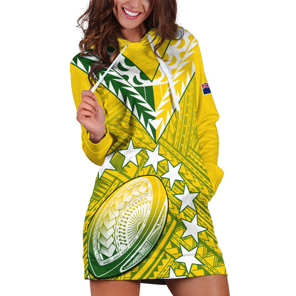 The Kuki's Cook Islands Rugby Hoodie Dress Be Unique Vibe Yellow