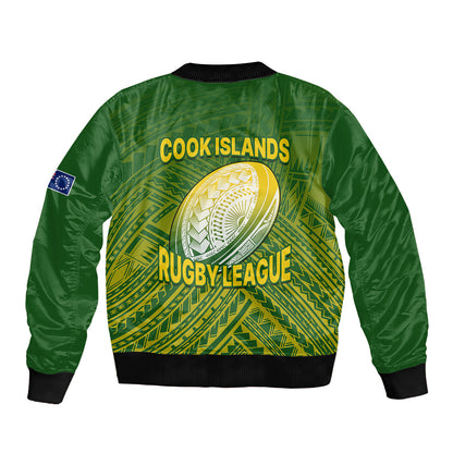 The Kuki's Cook Islands Rugby Bomber Jacket Be Unique Vibe Green